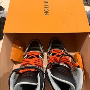Louis Vuitton Men's Sneakers in Black and Orange